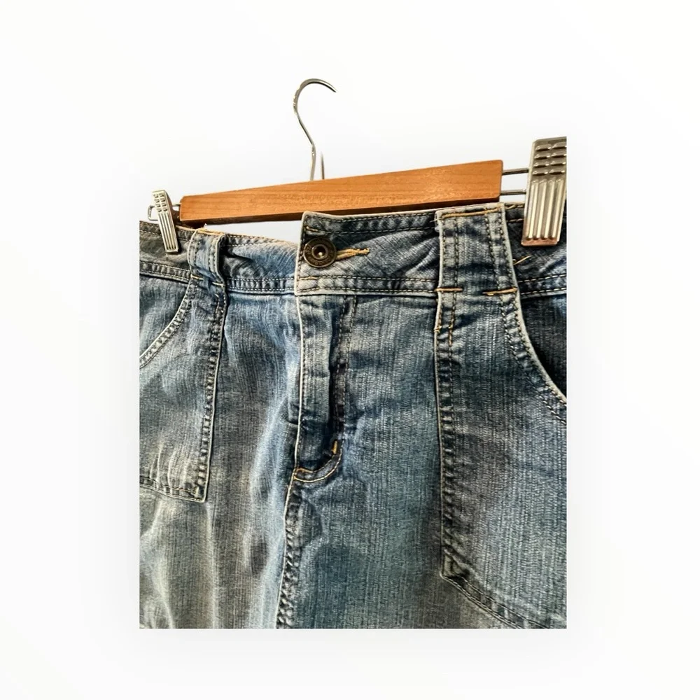 Saint John’s Bay‎ Stretch Denim Mini Skirt with Built-In Shorts Size 10